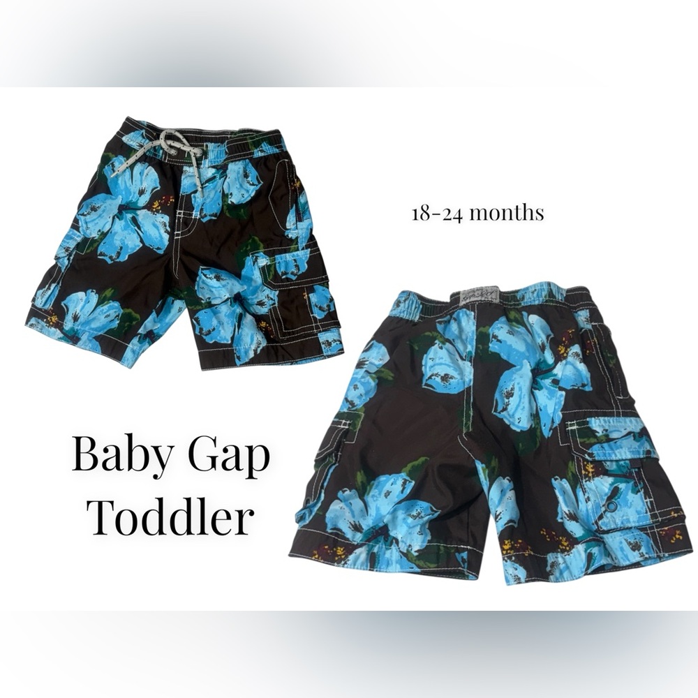 Baby Gap Toddler Floral Shorts size 18-24 Months Tropical Blue